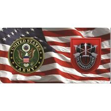 army  7th special forces group on flag logo license plate usa made picture