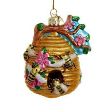 Beehive Christmas Ornament Glass 3 Inches picture