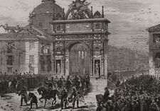 Alfonso XII's entry into Madrid: triumphal arch, Calle de Alcal?. Spain 1876 picture