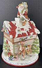 Fitz & Floyd Cookie Jar ‘Twas The Night Before Christmas Rooftop Santa St Nick picture