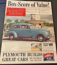 $685 1939 Plymouth - Vintage Original Automotive Color Print Ad / Wall Art CLEAN picture