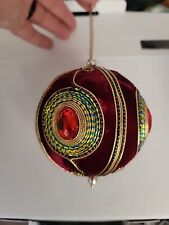 Embroidered Christmas Ornament No Box Very Clean Beautiful Finely Crafted Made  picture