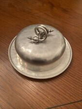 Vintage BW Buenilum Castle Hammered Aluminum Covered Dome Butter Cheese Dish  picture