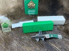 1986 Puma 23 0455 Rambler Knife With ABS Green Checkered Handles Mint Box Tag A1 picture