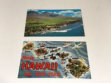 Vintage Lahaina Maui Hawaii Post Card AND 50th State Post Card UNUSED picture