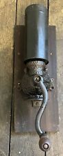 Antique Arcade Crystal Coffee Grinder Cast Iron Wall Mount Kitchen picture