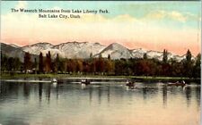 Wasatch Mountains from Lake Liberty Park, SALT LAKE CITY, Utah Postcard picture