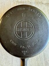 Griswold Cast Iron Skillet No 8 Large Block Logo 704W, NICE picture
