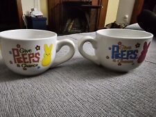 (2) PEEPS Purple Bunny Ceramic Coffee Mugs 