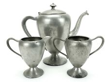 Vintage Pewter Tea Set, Teapot/Sugar/Creamer, Manhattan Pewter, 