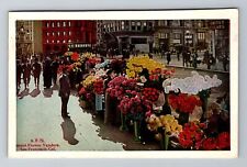 San Francisco, CA-California, Street Flower Vendors Antique, Vintage Postcard picture