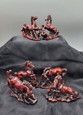 6 Chinese Feng Shui  Cast Resin Horses Stallions Peace Harmony Success picture