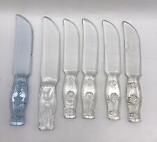 6 VINTAGE GLASS/CRYSTAL KITCHEN KNIFES. picture