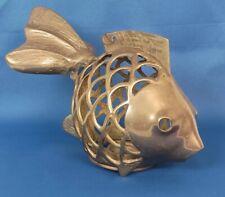 RARE Rosenthal-Netter Brass Open Scale Hanging Fish Lantern 12