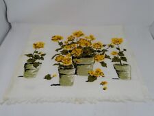 Vintage Royal Terry Yellow Potted Flowers Towel ~ 32