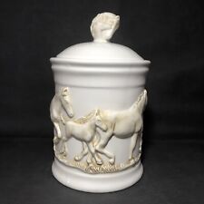 Big Sky Carvers Ceramic Cookie Jar Equine Elegance Horses Mares Colts Vintage picture