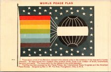 World Peace Flag Rev Van Kirk Valentine Rainbow Stars c1910-1920s postcard EP1 picture