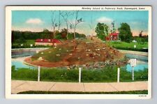Davenport IA-Iowa, Monkey Island, Fejevary Park, Vintage Souvenir Postcard picture