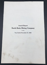 1925 North Butte Mining Company Annual Report Montana Copper Gold Silver & Gold picture