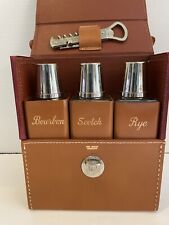 Original Tuck Tite Travel Bar Leather Case Flasks Liquor Scotch Rye Bourbon Shot picture