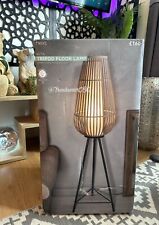 70% Off Deal Next Kita Tripod Floor Lamp Bamboo Shade Black Leg Home Decor £160 picture
