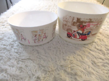 Tupperware Bowls SET Popcorn White Two Piece Moped Girl Collectible RARE picture
