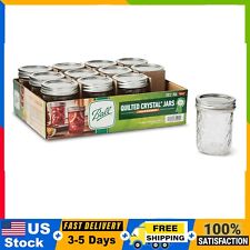 Regular Mouth 8oz Half Pint Quilted Mason Jars with Lids & Bands, 12 Count picture