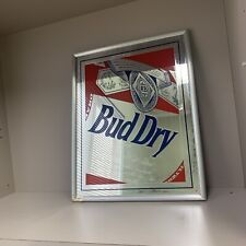 Vintage 1990 Bud Dry original Beeco mirror sign 20