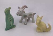 Vintage Animal Figurines Japan Ceramic Kangaroo Penguin Goat Collectible Animals picture