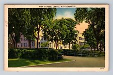 Lowell MA-Massachusetts, Public High School, Antique Souvenir Vintage Postcard picture