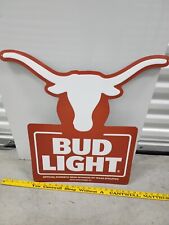 Bud Light Beer University Of Texas Longhorns UT Metal Beer Sign New  picture