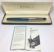 Parker 51 Aerometric Navy Grey Fountain Pen  New Old Stock picture