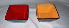 Naylor Designs Hand Painted Square Tasting Dip Square Bowls Lot Of 2 picture