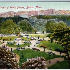 c1910s Boston, Mass. Public Garden Park Birds Eye Nice Litho Print Color PC A200 picture