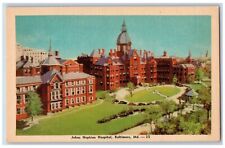 Baltimore Maryland MD Postcard Bird's Eye View Of Johns Hopkins Hospital c1940's picture