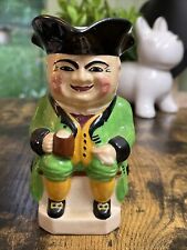 Vintage English Devonmoor Toby Mug Man in Green Coat Ceramic Pitcher 5