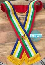 MASONIC OES ORDER OF THE EASTERN STAR FIVE COLOR SASH picture