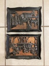 Vintage Coppercraft Guild Copper 3D Wall Art Travelers Rest And Maple Sugar Time picture
