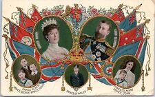 British Royalty Family Portraits - King George V, Queen Mary - c1911 Postcard picture