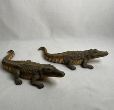 Set of 2 Vintage Hard Crocodile Alligator Toy 12