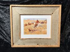 Gathering of Trappers Frederick Remington Western Cowboy Art Print Wood Framed picture