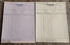 Vintage ORIGINAL TRIUMPH Motorcycle Dealer Receipt Book VERY RARE 40 in TOTAL picture