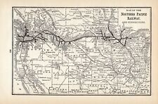 1908 Antique Northern Pacific Railway Map Railroad Map 1630 picture
