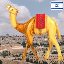 Olive wood CAMEL figurine hand carved in Bethlehem the Holy Land red Saddle 9