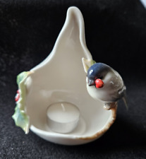 Franz Collection Winter Wonderland Chickadee Candle Holder ARTIST SIGNED Retired picture