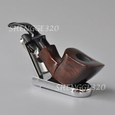 Ebony Wooden Tobacco Pipe Panel Dublin Smooth Surface Bent Stem Lacquer Coated picture