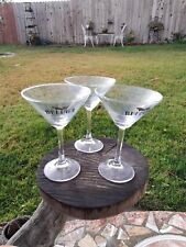 Lot Of 3 NEW Beluga Noble Russian Vodka  Martini Glasses Crystal 3d Pewter Fish  picture