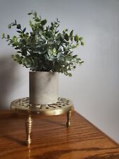 Antique Brass - Round Trivet - Tea Pot Stand - Plant Stand - Kettle Stand picture