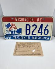 1969 Presidential Inauguration License Plate # B246 Washington DC Rare (Nixon) picture