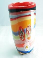 M Design Art Glass Huge Rainbow Millefiori Vase N0104 [Kitchen] picture
